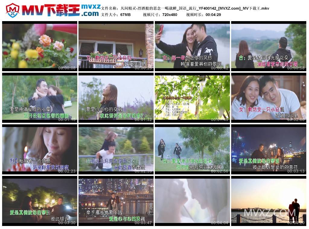 凡间精灵-烈酒般的思念一喝就醉_国语_流行_YF400142